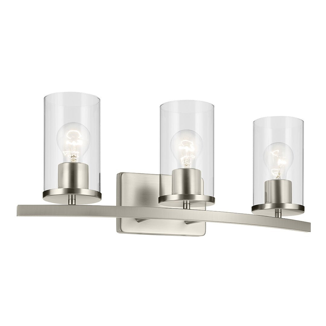 KICHLER-45497NICLRKICHLER Crosby 45497 3 Light Vanity Light with Frosted/Clear Glass