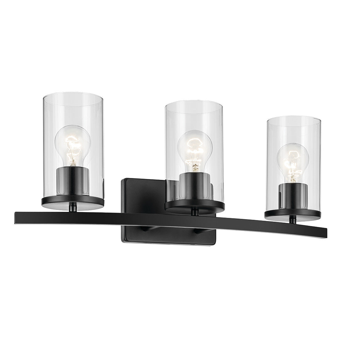 KICHLER-45497BKCLRKICHLER Crosby 45497 3 Light Vanity Light with Frosted/Clear Glass