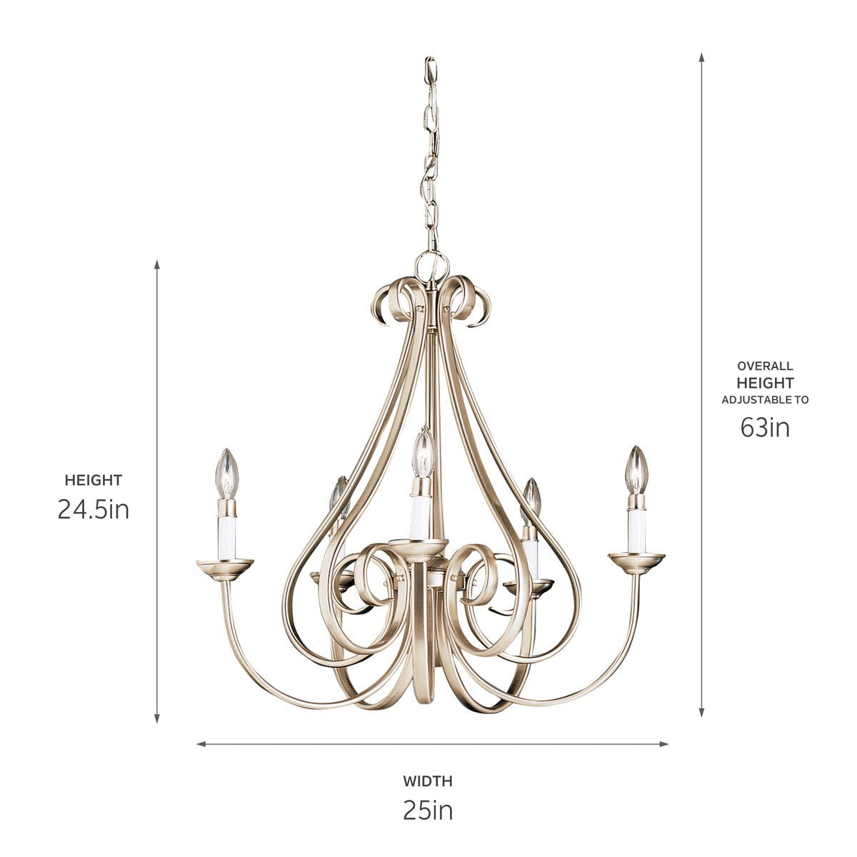 KICHLER-2021NIKICHLER Dover 2021 25" 5-Light Chandelier