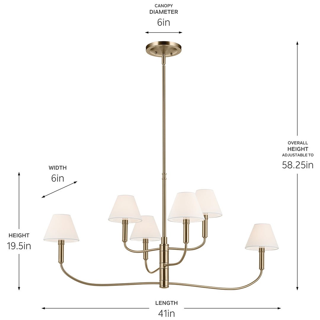 KICHLER-52767CPZKICHLER Eadie 52767 41" Adjustable 6-Light Chandelier