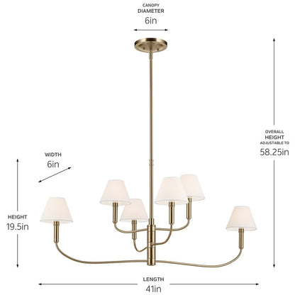 KICHLER-52767CPZKICHLER Eadie 52767 41" Adjustable 6-Light Chandelier