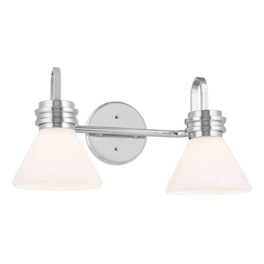 KICHLER-55154CHKICHLER Farum 55154 2 Light Vanity Light with Frosted/Clear Glass