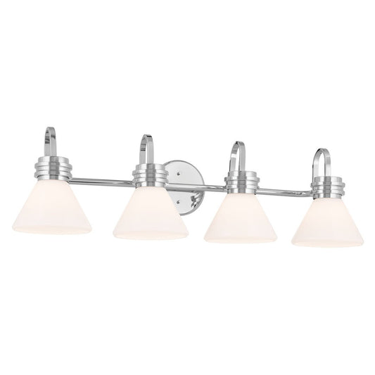 KICHLER-55156CHKICHLER Farum 55156 4 Light Vanity Light with Frosted/Clear Glass
