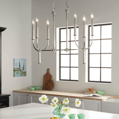 KICHLER-52495PNKICHLER Florence 52495 10" 6-Light Linear Chandelier