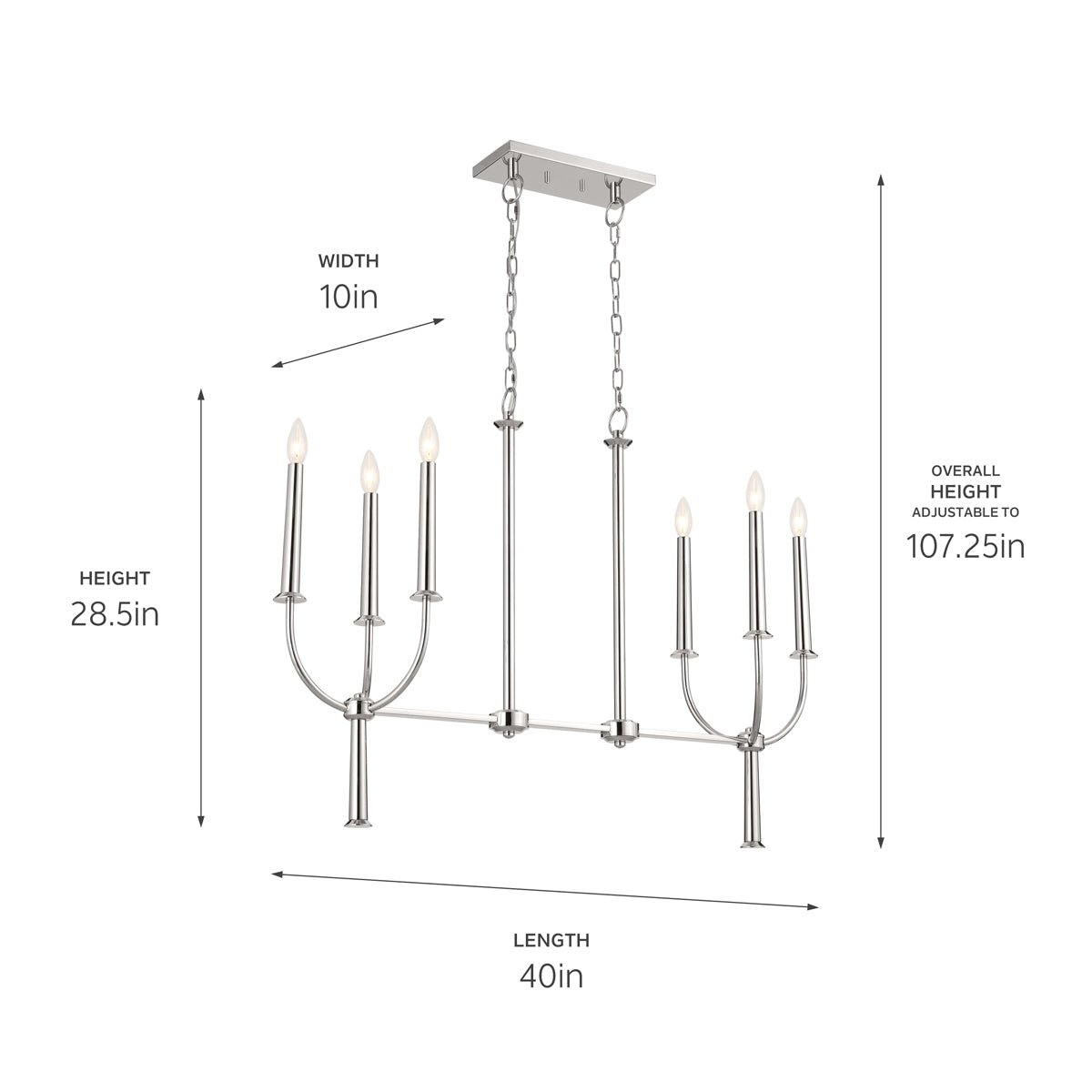 KICHLER-52495PNKICHLER Florence 52495 10" 6-Light Linear Chandelier