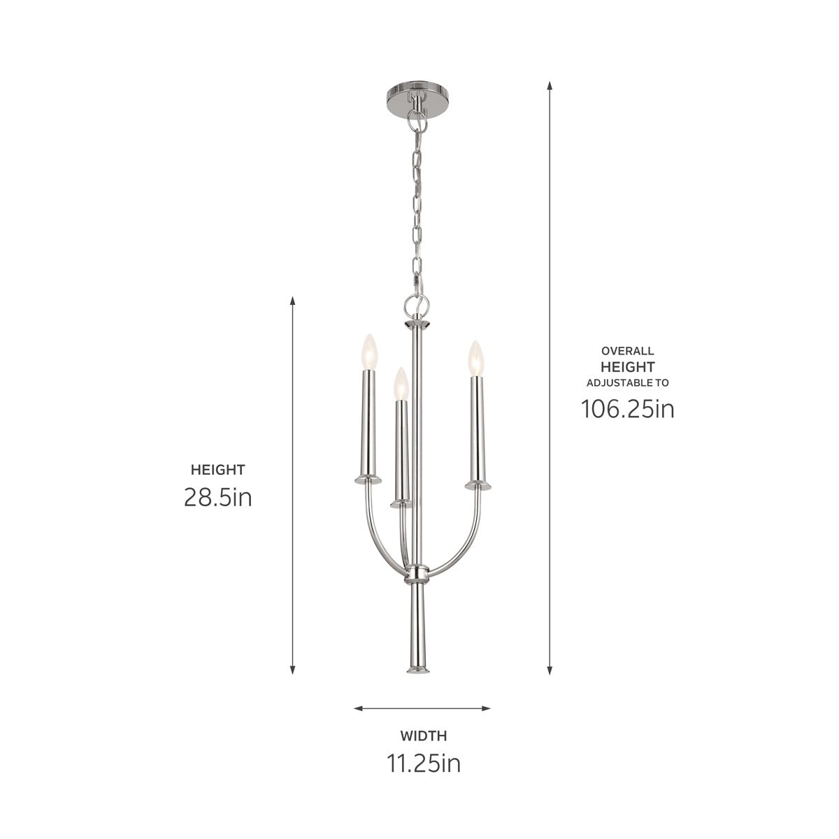 KICHLER-52496PNKICHLER Florence 52496 11.25" 3-Light Chandelier