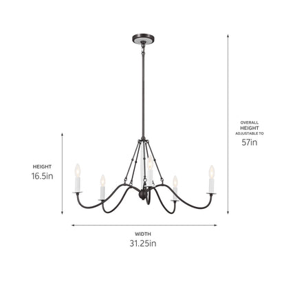 KICHLER-52455AVIKICHLER Freesia 52455 31.25" 5-Light Chandelier