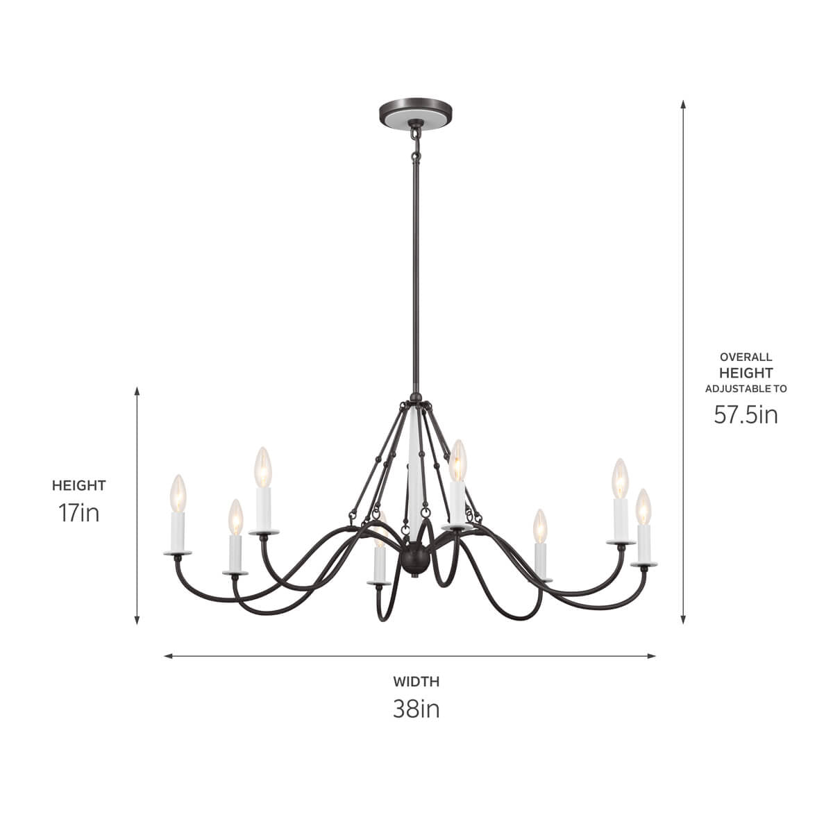 KICHLER-52456BKTKICHLER Freesia 52456 38" 8-Light Chandelier