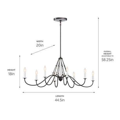 KICHLER-52457AVIKICHLER Freesia 52457 20" 8-Light Linear Chandelier