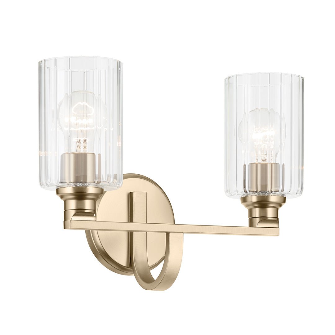 KICHLER-55225CPZFLUKICHLER Gioe 55225 2 Light Vanity Light with Clear/Frosted Glass