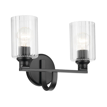 KICHLER-55225BKFLUKICHLER Gioe 55225 2 Light Vanity Light with Clear/Frosted Glass