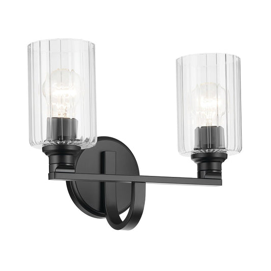 KICHLER-55225BKFLUKICHLER Gioe 55225 2 Light Vanity Light with Clear/Frosted Glass