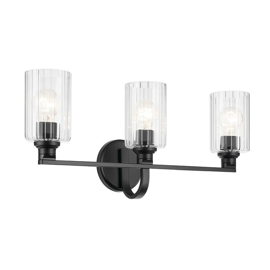 KICHLER-55226BKFLUKICHLER Gioe 55226 3 Light Vanity Light with Clear/Frosted Glass