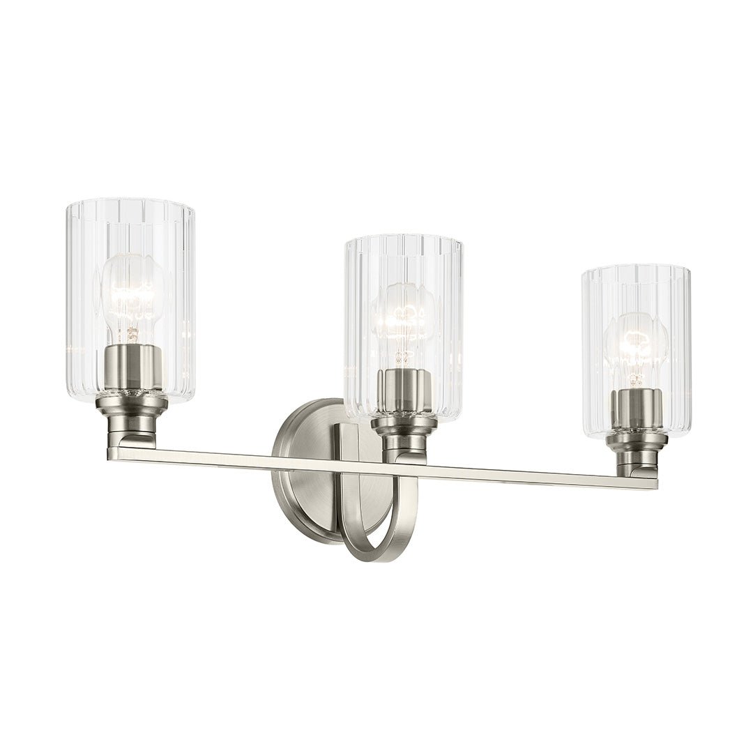 KICHLER-55226NIFLUKICHLER Gioe 55226 3 Light Vanity Light with Clear/Frosted Glass