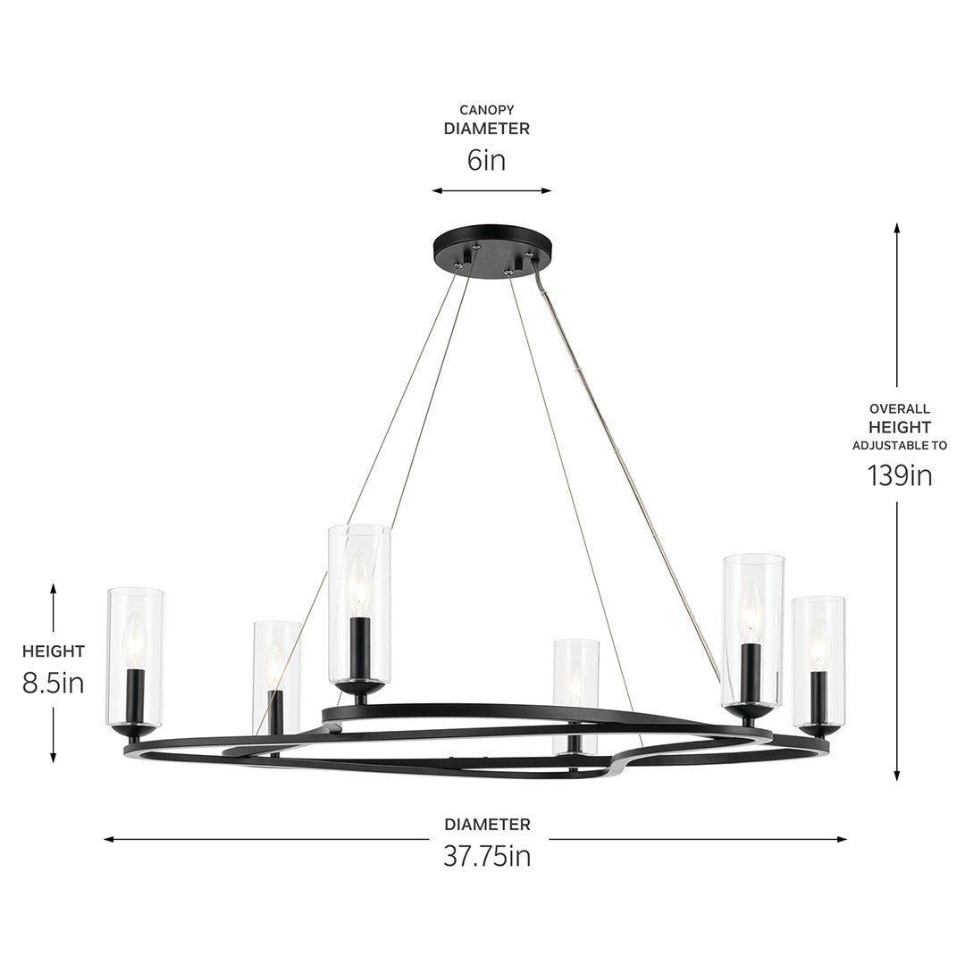 KICHLER-52771PNKICHLER Harpin 52771 37.75" 6-Light Chandelier