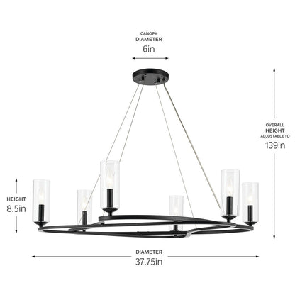 KICHLER-52771PNKICHLER Harpin 52771 37.75" 6-Light Chandelier