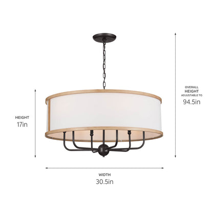 KICHLER-52466NBRKICHLER Heddle 52466 30.5" 6-Light Chandelier