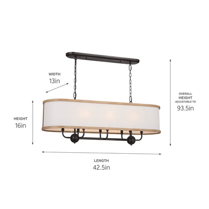KICHLER-52467NBRKICHLER Heddle 52467 13" 8-Light Linear Chandelier