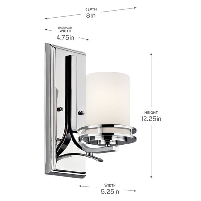 KICHLER-5076CHKICHLER Hendrik 12" 1 Light Wall Sconce with Frosted