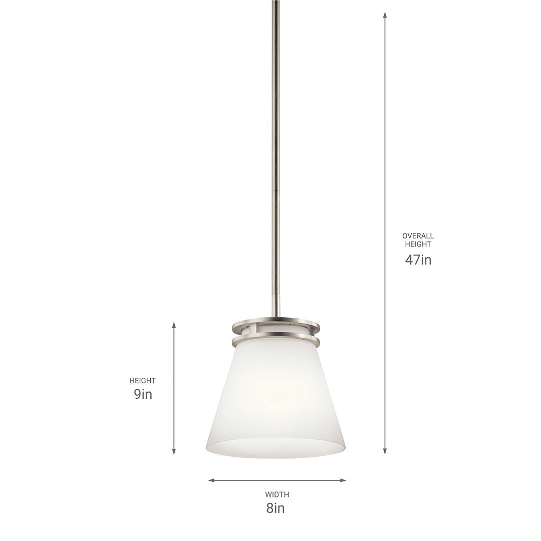 KICHLER-1687OZKICHLER Hendrik 1687 8.75" 1 Light Mini Pendant with Satin Etched Glass