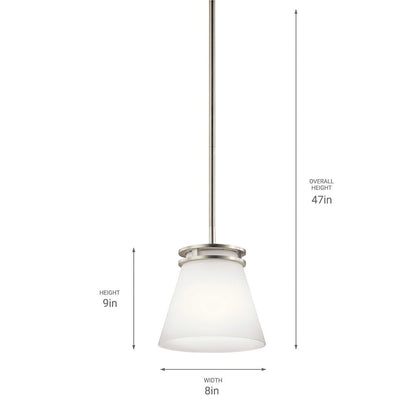 KICHLER-1687OZKICHLER Hendrik 1687 8.75" 1 Light Mini Pendant with Satin Etched Glass