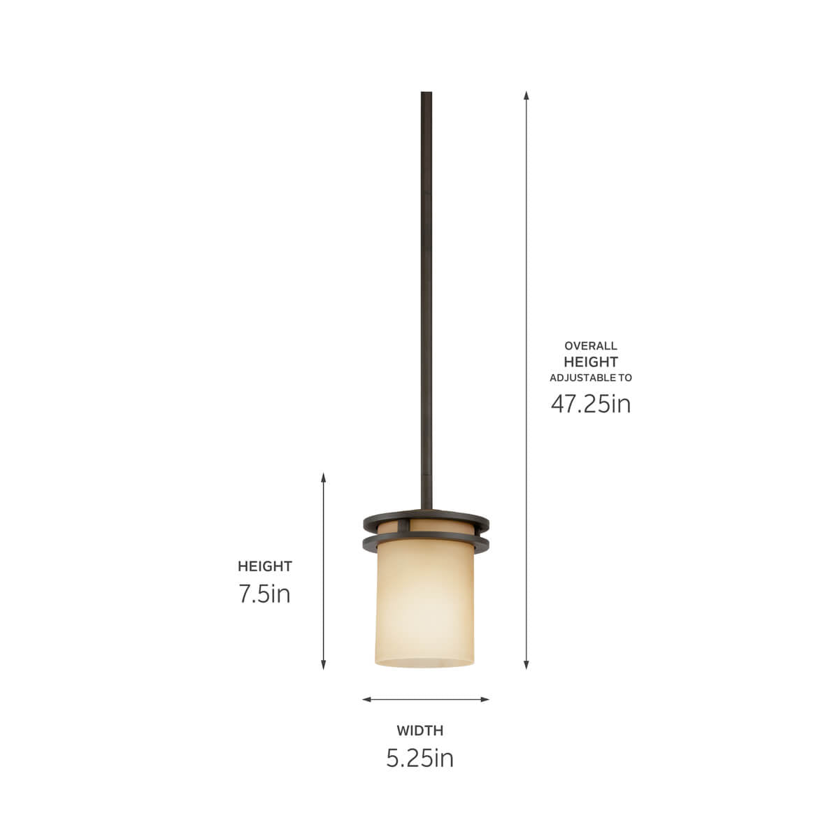 KICHLER-3475OZKICHLER Hendrik 3475 7.5" 1 Light Mini Pendant with Satin Etched Glass