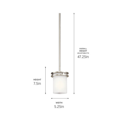 KICHLER-3475OZKICHLER Hendrik 3475 7.5" 1 Light Mini Pendant with Satin Etched Glass