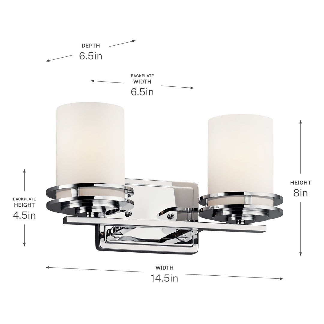 KICHLER-5077OZKICHLER Hendrik 5077 2 Light Vanity Light with Frosted Glass