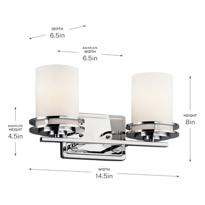 KICHLER-5077OZKICHLER Hendrik 5077 2 Light Vanity Light with Frosted Glass