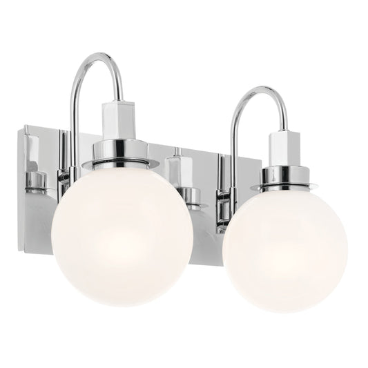 KICHLER-55150CHKICHLER Hex 55150 2 Light Vanity with Frosted Glass
