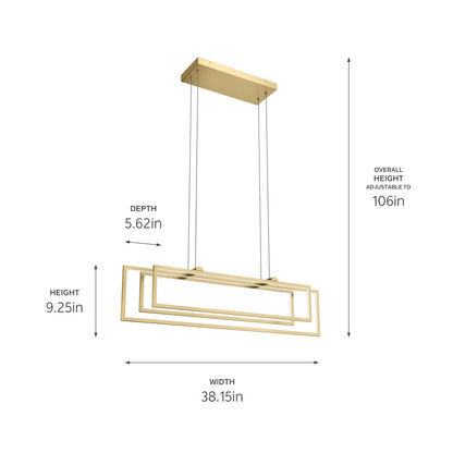 KICHLER-84322WHKICHLER Jestin 84322 38.15" 3-Light Linear Chandelier