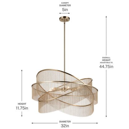 KICHLER-52824CPZKICHLER Khaite 52824 32" 6-Light Chandelier