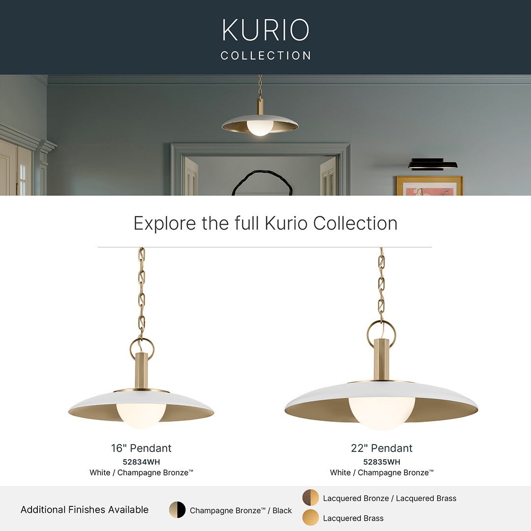 KICHLER-52834BKKICHLER Kurio 16"/22" 1 Light Pendant