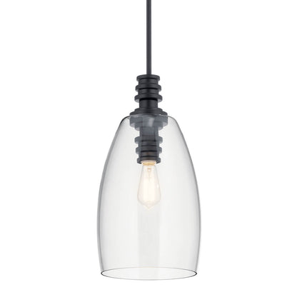 KICHLER-43090BKKICHLER Lakum 19.75" 1 Light Pendant with Clear Glass