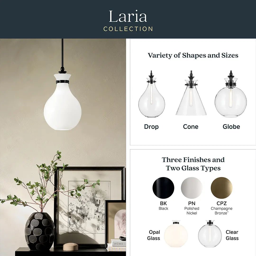 KICHLER-52776CPZCLRKichler Laria 52776 1 Bulb 10 Inch Hourglass Pendant Light