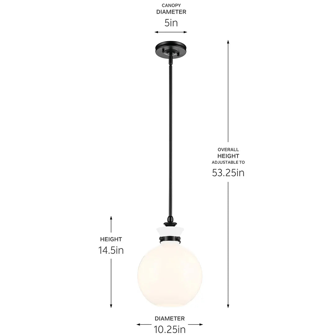 KICHLER-52778CPZKichler Laria 52778 1 Bulb 10 Inch Globe Pendant Light