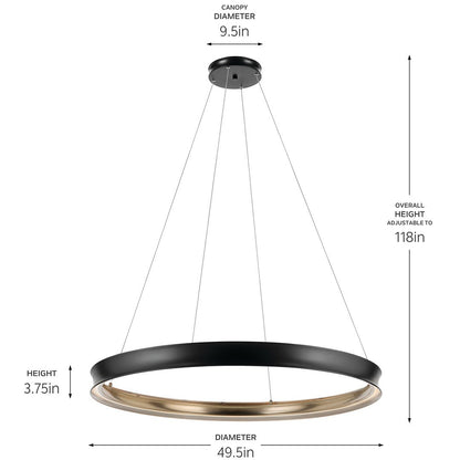 KICHLER-52748CPZLEDKICHLER Larousse 52748 105.0W LED 49.5" Chandelier 30K