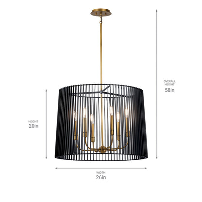 KICHLER-44167BKKICHLER Linara 44167 26" 6-Light Chandelier