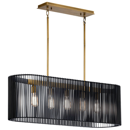 KICHLER-44168BKKICHLER Linara 44168 12" 5-Light Linear Chandelier
