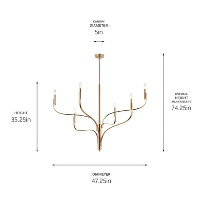 KICHLER-52674CPZKICHLER Livadia 52674 47.25" 6-Light Chandelier