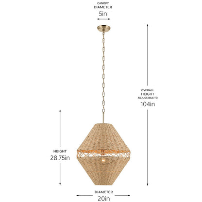 KICHLER-52744CPZKICHLER Lulo Natural Woven Cord Pendant