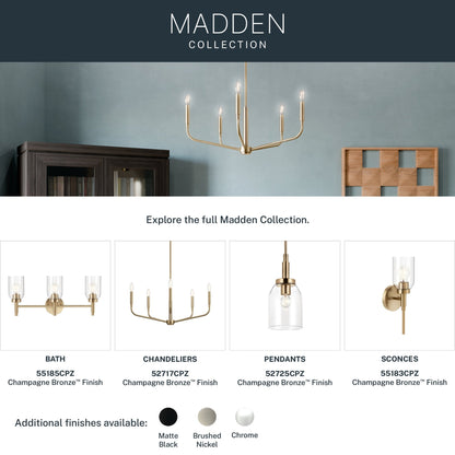 KICHLER-52725CHKICHLER Madden 15 Inch 1 Light Mini Pendant with Clear Glass