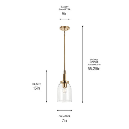 KICHLER-52725CHKICHLER Madden 15 Inch 1 Light Mini Pendant with Clear Glass