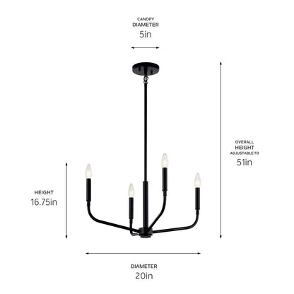 KICHLER-52716NIKICHLER Madden 52716 20" 4-Light Chandelier