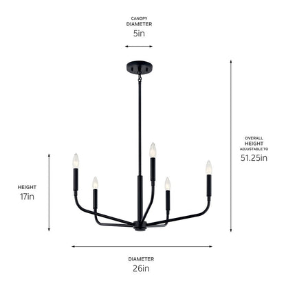 KICHLER-52717NIKICHLER Madden 52717 26" 5-Light Chandelier