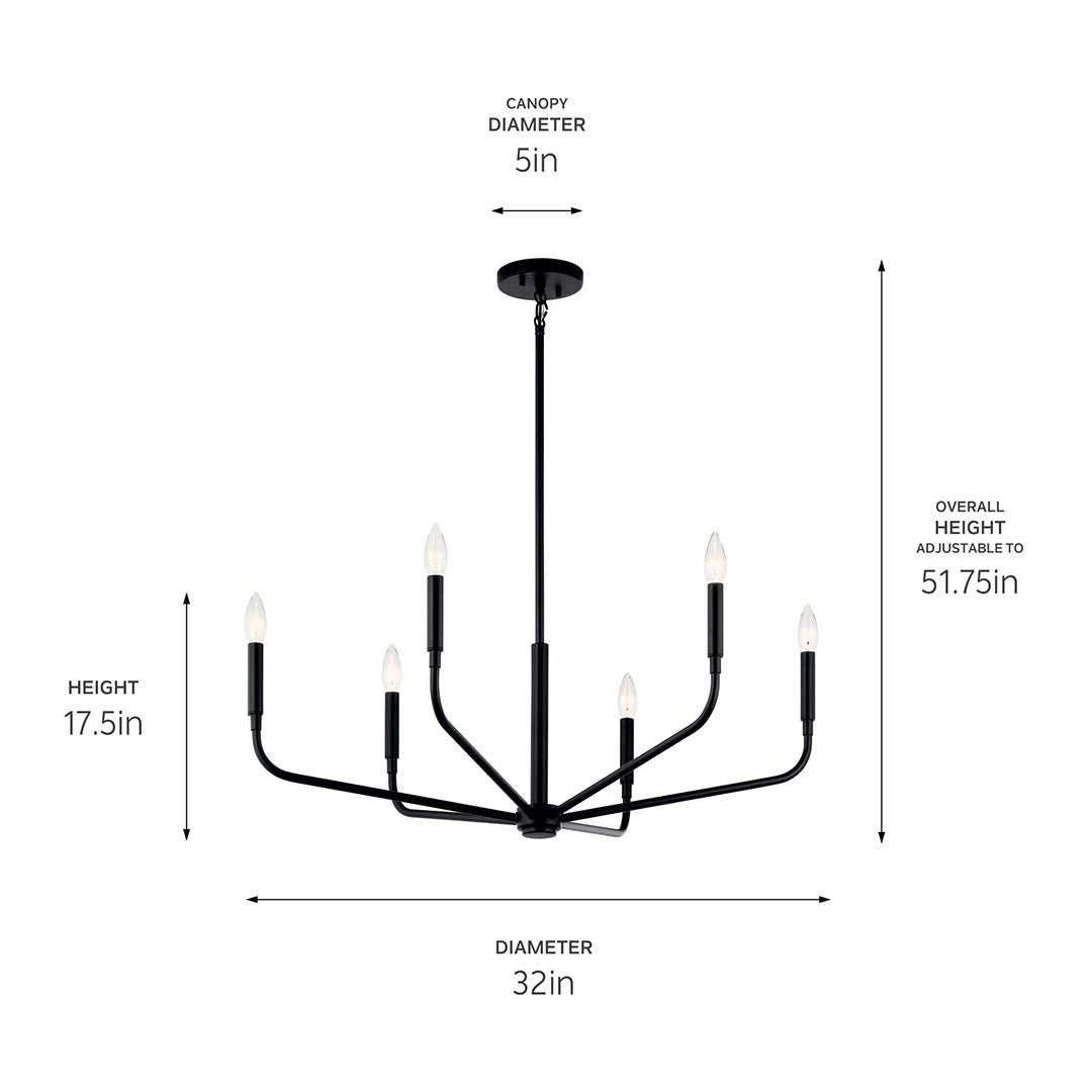 KICHLER-52718NIKICHLER Madden 52718 32" 6-Light Chandelier