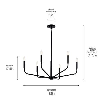 KICHLER-52718NIKICHLER Madden 52718 32" 6-Light Chandelier