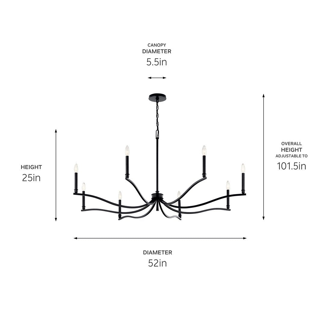 KICHLER-52697PNKICHLER Malene 52697 52" 8-Light Chandelier