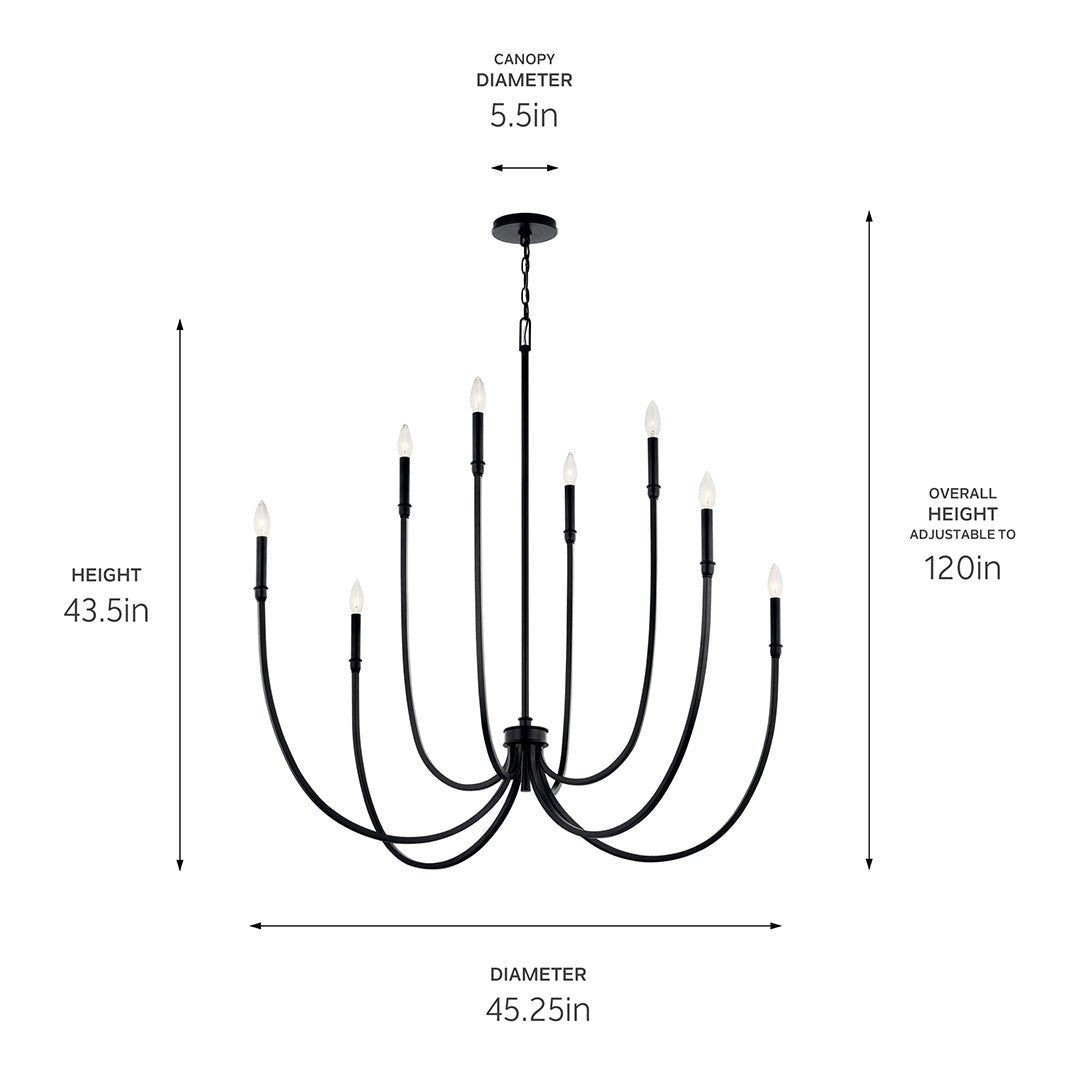KICHLER-52699PNKICHLER Malene 52699 45.25" 8-Light Chandelier