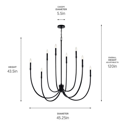 KICHLER-52699PNKICHLER Malene 52699 45.25" 8-Light Chandelier